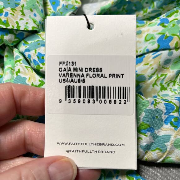 Faithfull the Brand Gaia Sleeveless Mini Dress Varenna Floral Print 4/Medium NWT - Picture 4 of 15